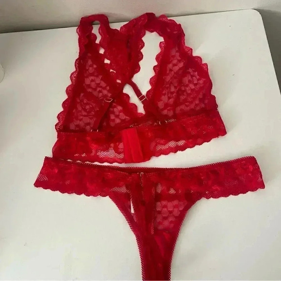 NWOT Mapale Nordstrom Heart Print Lingerie Set S/M - Picture 5 of 5